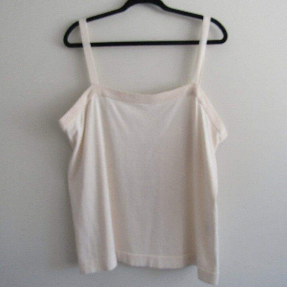 Anne Klein Knit Tank Top XL Off White Business Casual Capsule Wardrobe Basic